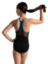 Load image into Gallery viewer, Color Pop Mesh Back Halter Leotard - Girls
12017C