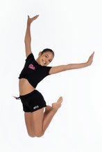 Load image into Gallery viewer, “ALL YOU NEED IS DANCE” TWIST FRONT TEE BLACK FM813