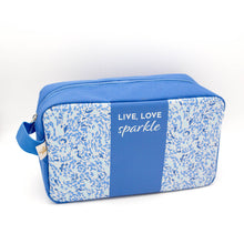 Load image into Gallery viewer, “LIVE, LOVE SPARKLE” Cosmetic Bag