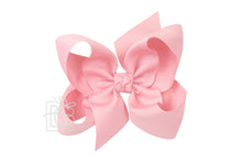 Load image into Gallery viewer, 1/4″ PANTYHOSE HEADBAND WITH SIGNATURE GROSGRAIN BOW (3.5” BOW)