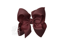 Load image into Gallery viewer, SIGNATURE GROSGRAIN DOUBLE KNOT BOW ON CLIP X-LARGE 5.5” (BKEAC)
