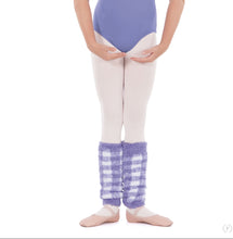 Load image into Gallery viewer, Eurotard Girls Fuzzy Plush 12" Gingham Pattern Legwarmers