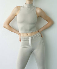 Load image into Gallery viewer, Turtleneck Tank: Taupe Heather