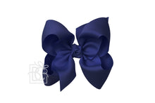 Load image into Gallery viewer, SIGNATURE GROSGRAIN DOUBLE KNOT BOW ON CLIP X-LARGE 5.5” (BKEAC)