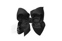 Load image into Gallery viewer, SIGNATURE GROSGRAIN DOUBLE KNOT BOW ON CLIP X-LARGE 5.5” (BKEAC)