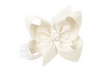 Load image into Gallery viewer, 1/4″ PANTYHOSE HEADBAND WITH SIGNATURE GROSGRAIN BOW (3.5” BOW)