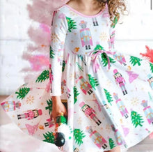 Load image into Gallery viewer, Tiny Nutcracker Sweet Long Sleeve Twirl Dress