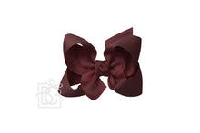 Load image into Gallery viewer, SIGNATURE GROSGRAIN DOUBLE KNOT BOW ON LARGE CLIP 4.5” (BKLAC)