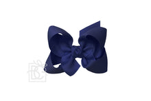 Load image into Gallery viewer, SIGNATURE GROSGRAIN DOUBLE KNOT BOW ON LARGE CLIP 4.5” (BKLAC)