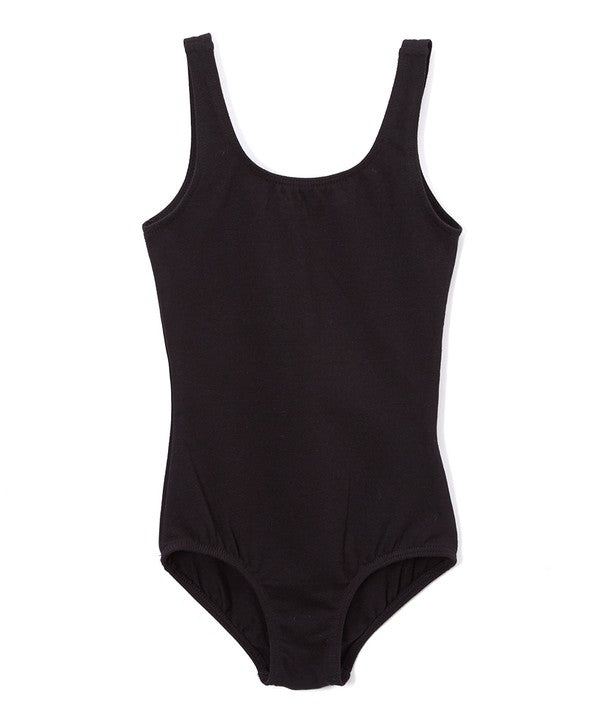 Sleeveless Black Cotton Ballet Leotard