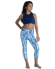 Load image into Gallery viewer, TIE DYE LEGGING - 7/8TH - ( BLUE &amp; WHITE) -GIRLS
