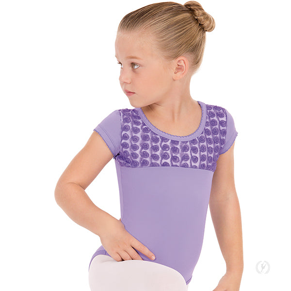 33199 - Eurotard Girls Rosette Short Sleeve Leotard