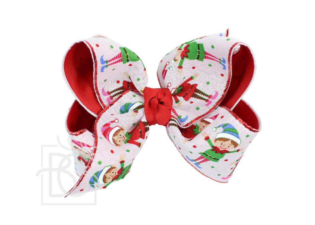 LAYERED CHRISTMAS ELF BOW X-LARGE 5.5”