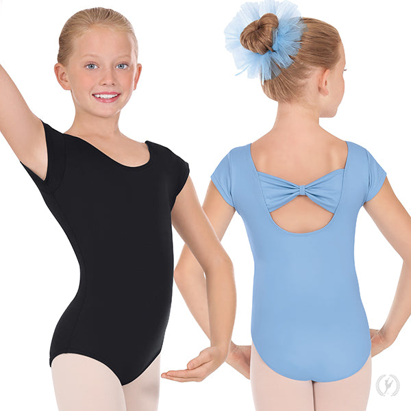 44286 - Eurotard Girls Bow Back Cap Sleeve Leotard with Tactel® Microfiber