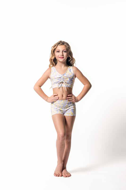 21413C - CHILD YELLOW LEOPARD PRINT BOOTY SHORT