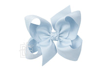 Load image into Gallery viewer, 1/4″ PANTYHOSE HEADBAND WITH SIGNATURE GROSGRAIN BOW (4.5” BOW)
