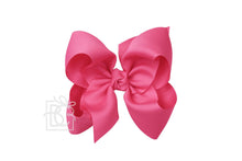 Load image into Gallery viewer, SIGNATURE GROSGRAIN DOUBLE KNOT BOW ON CLIP X-LARGE 5.5” (BKEAC)
