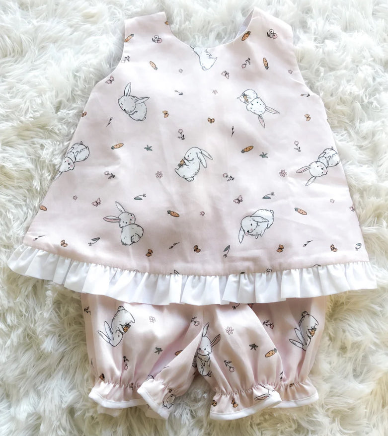 BUNNY BLOOMER SET - BOW BACK