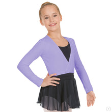 Load image into Gallery viewer, 10523c - Eurotard Girls Long Sleeve Cotton Lycra® Ballet Wrap Sweater
