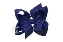 Load image into Gallery viewer, 1/4″ PANTYHOSE HEADBAND WITH SIGNATURE GROSGRAIN BOW (3.5” BOW)
