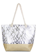 Load image into Gallery viewer, Metallic Snake Skin Print Beach Bag
