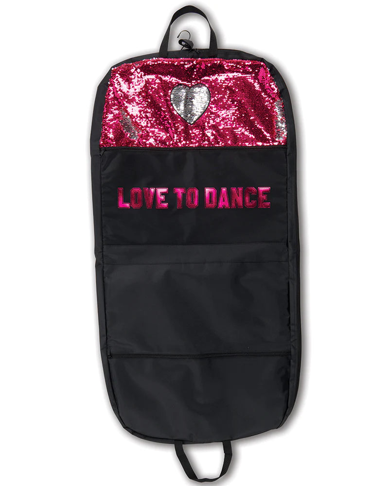 B20529 Sequin Heart Garment Bag