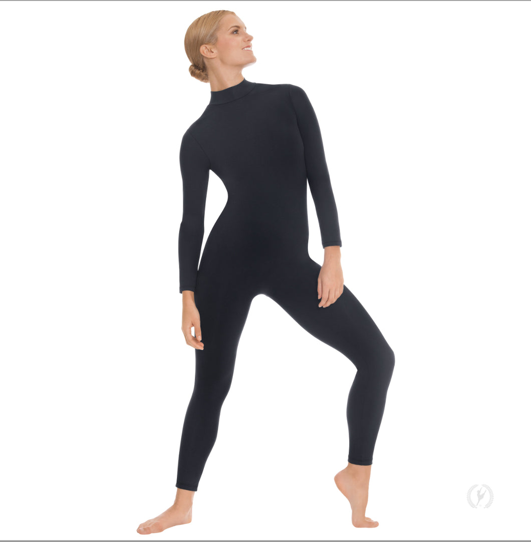 44132 - Eurotard Womens Microfiber Zipper Back Mock Neck Long Sleeve Unitard